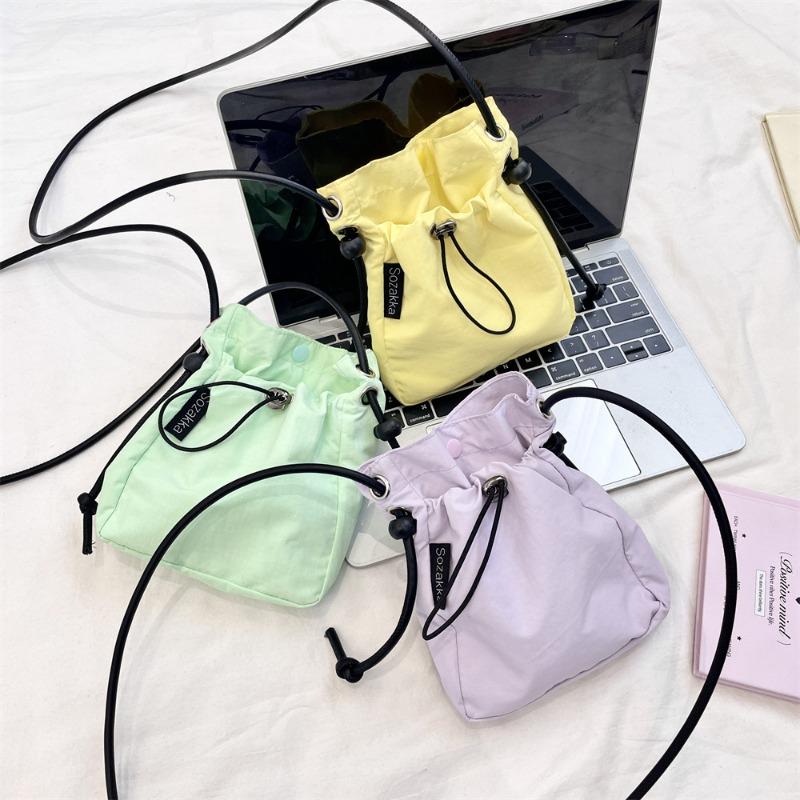 Niche Messenger Bag Solid Color Literary One Shoulder Messenger Bag Light Mobile Phone Bag Sports and Leisure Bag