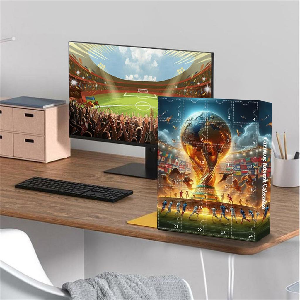 2024 Countdown Advent Calendar Soccer Kit, 24 Days Building Advent Calendars Soccer Party Favors Sports Birthday Christmas Supplies