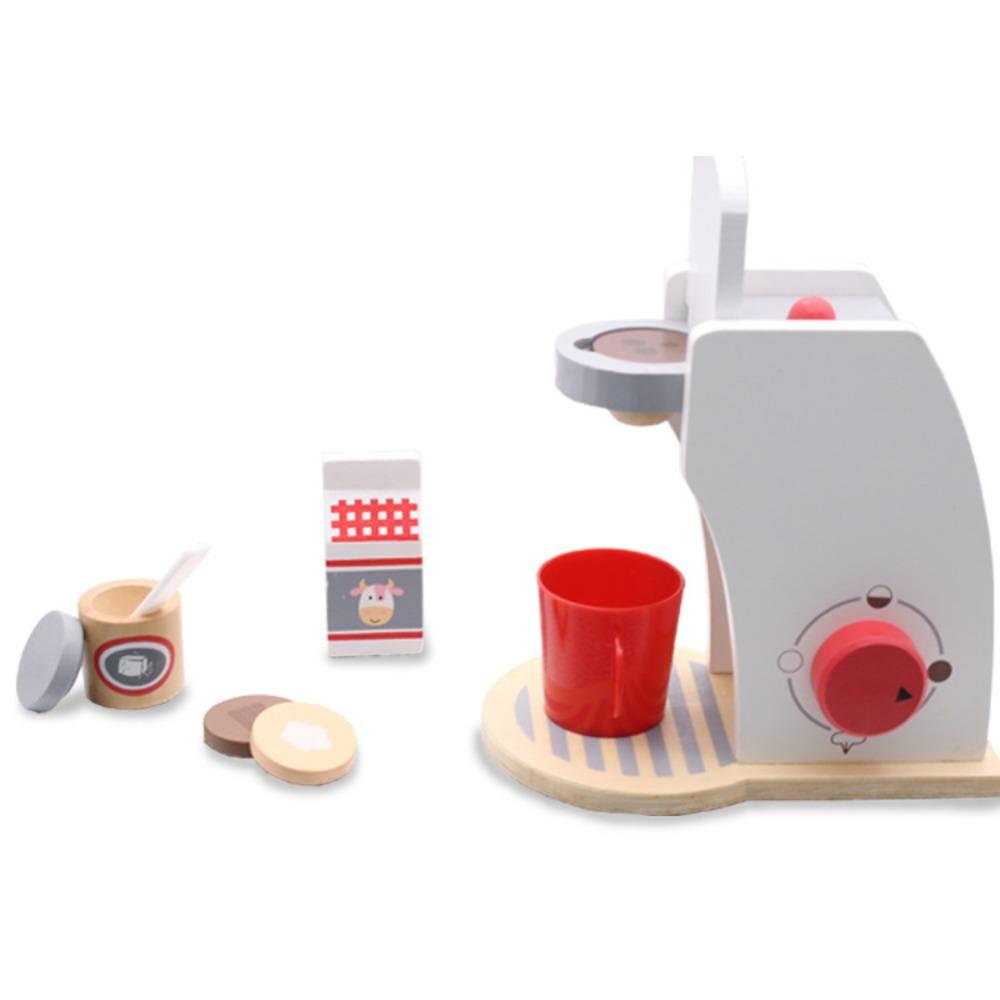 Kid Wooden Kitchen Pretend Play Toy Simulation Wooden Coffee Machine Toaster Machine Food Mixer Early Learning Educational Toys