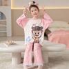 Girls Thin Cotton Cartoon Long Sleeve Homewear Set Kids Pajamas
