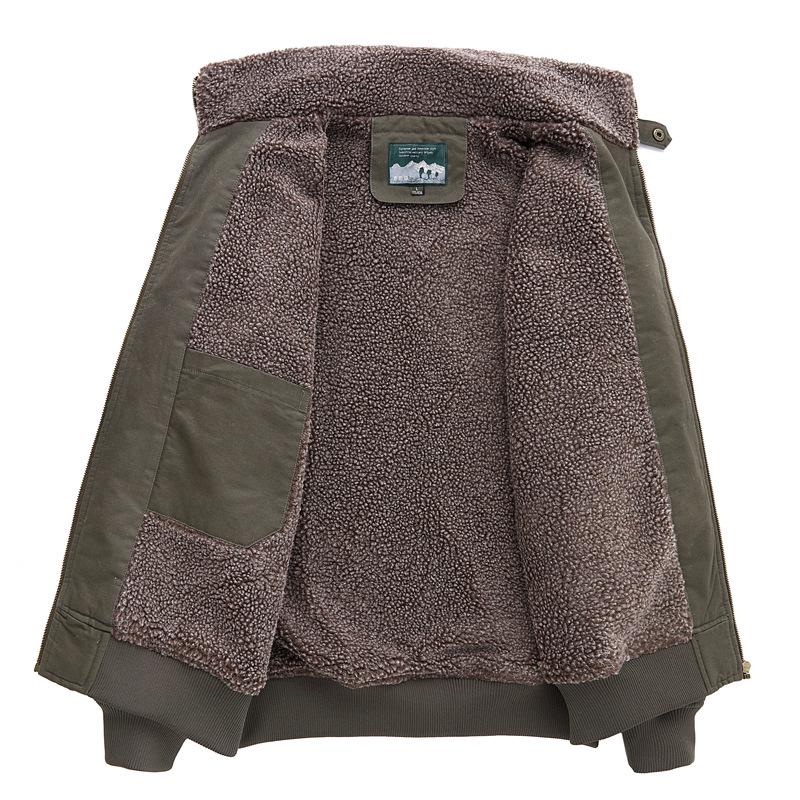 Мужская зимняя пилотская куртка высокого класса с натуральной овчиной и бархатом