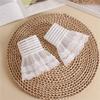 Women Detachable Sleeve Fake Cuffs Female Lace Thin Pleated Flare Sleeve False Cuffs Ruffles Wristband Decorative Accessory