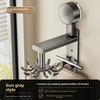 Aluminum Alloy Wall Mount Pot Spoon Holder With Rotating Hooks For Kitchen Storage