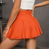 Женская повседневная однотонная короткая полуюбка с высокой талией, спортивная юбка, плиссированная юбка