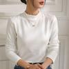 Half High Collar Long Sleeve  T-Shirts Women Top Autumn Winter Solid Loose Modal T-shirt Top