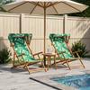 Lounge Chair 2 pcs 3 Position Solid Eucalyptus Wood