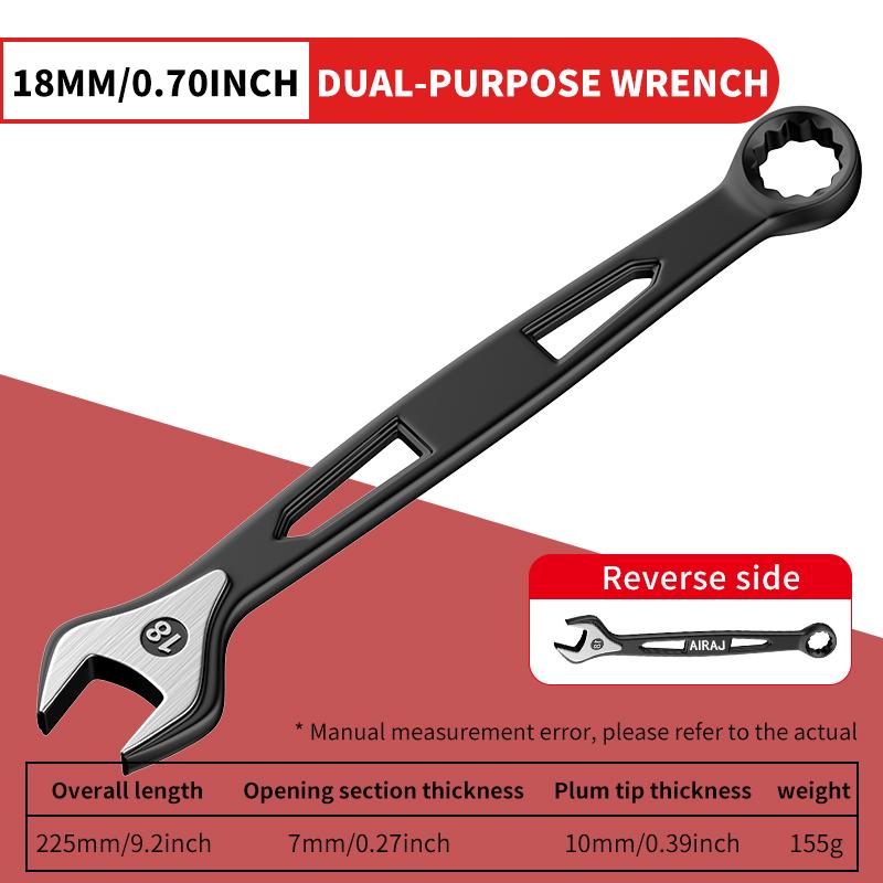 Dual-Ended Wrench, Ratchet Wrench, Industrial Grade, Hardware Tool, Auto Repair Universal Wrench