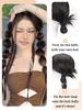 Synthetic Long Straight Hair Natural Bubble Braid Plait Ponytail Wig With Rubber Band Natural Fashion