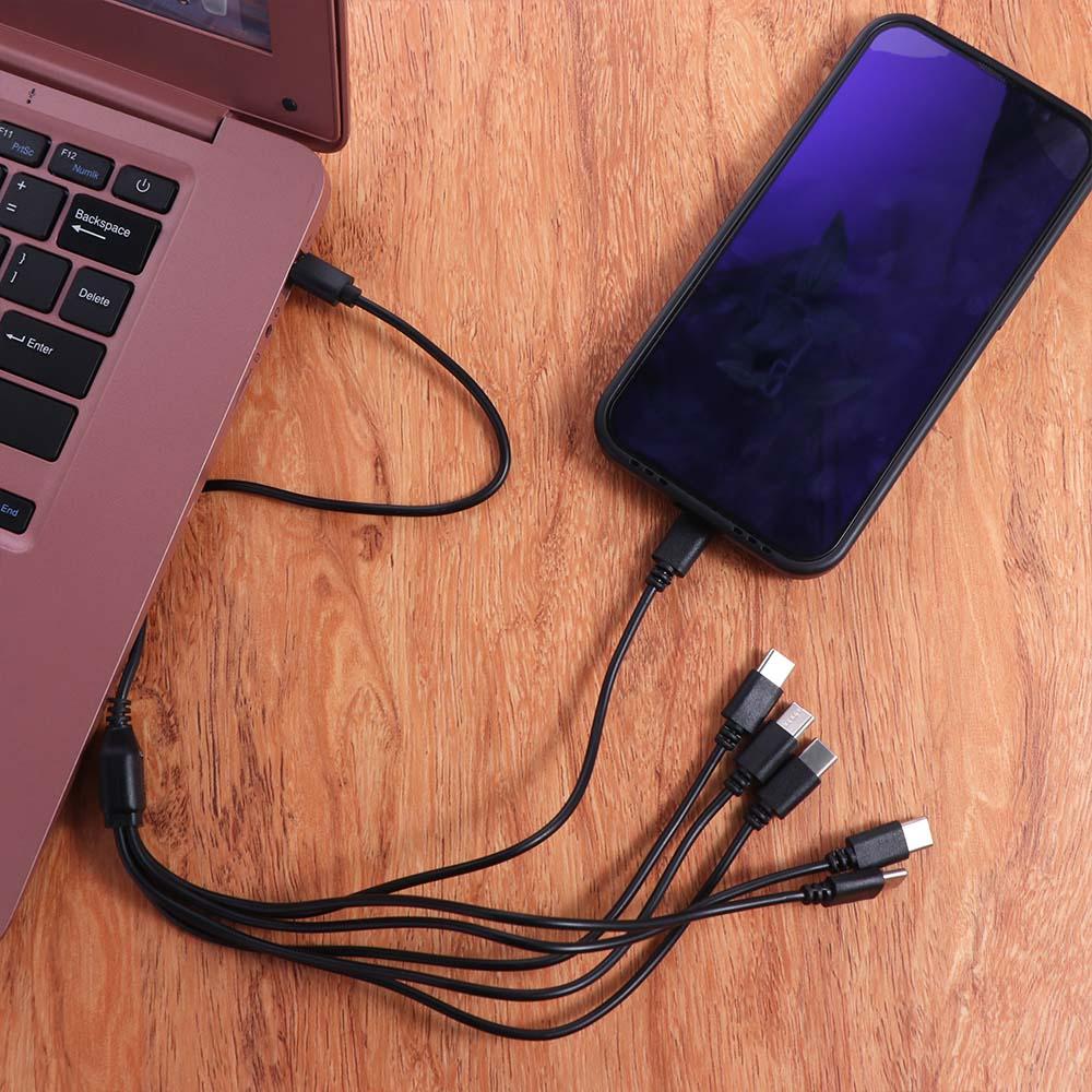 6 в 1 Type-C USB C разветвительный кабель 50 см 8 150 см Type-C 6 в 1 зарядный кабель для нескольких зарядок