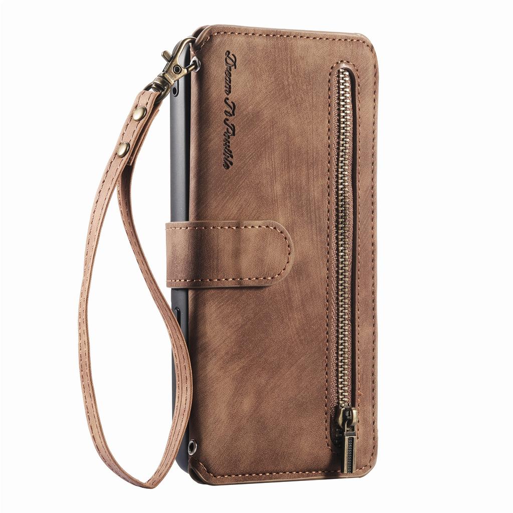 3-in-1 Luxury Leather Wallet Case for Samsung A13/A14/A15/A17...S21/S22/S23...w/ Stand, Shockproof, RFID, Multi-Slot & Zipper