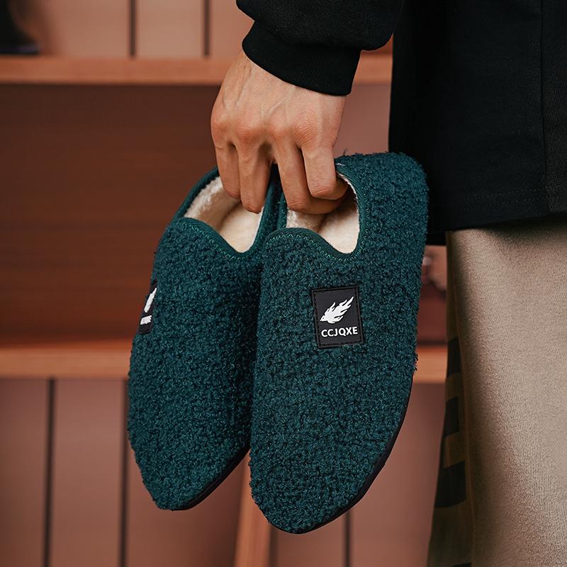 Теплая хлопковая мужская обувь, зимние легкие тапочки без застежек, женские плюшевые домашние тапочки из хлопка, унисекс, зимняя обувь для дома