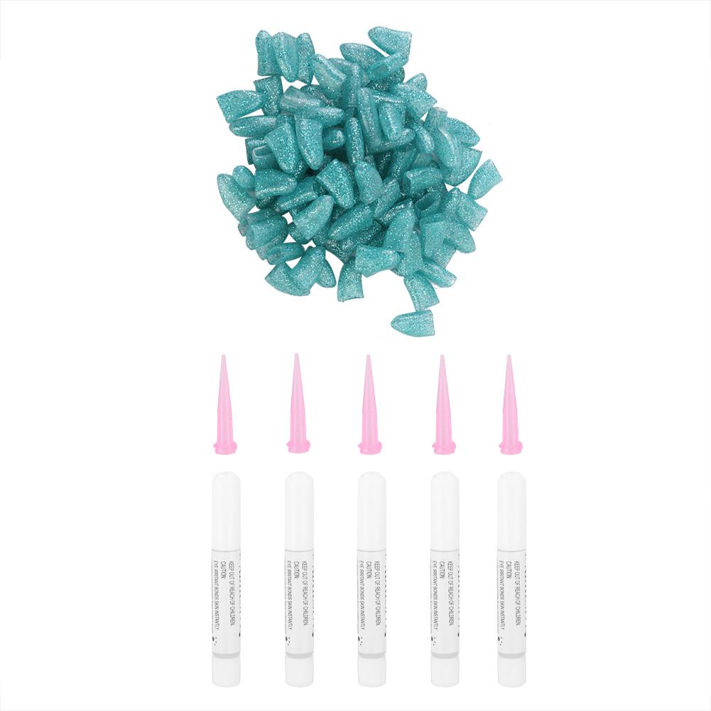 100Pcs PVC Multifunctional Soft Pets Dog Nail Cover Wraps Paws Claw Anti scratch(green S)