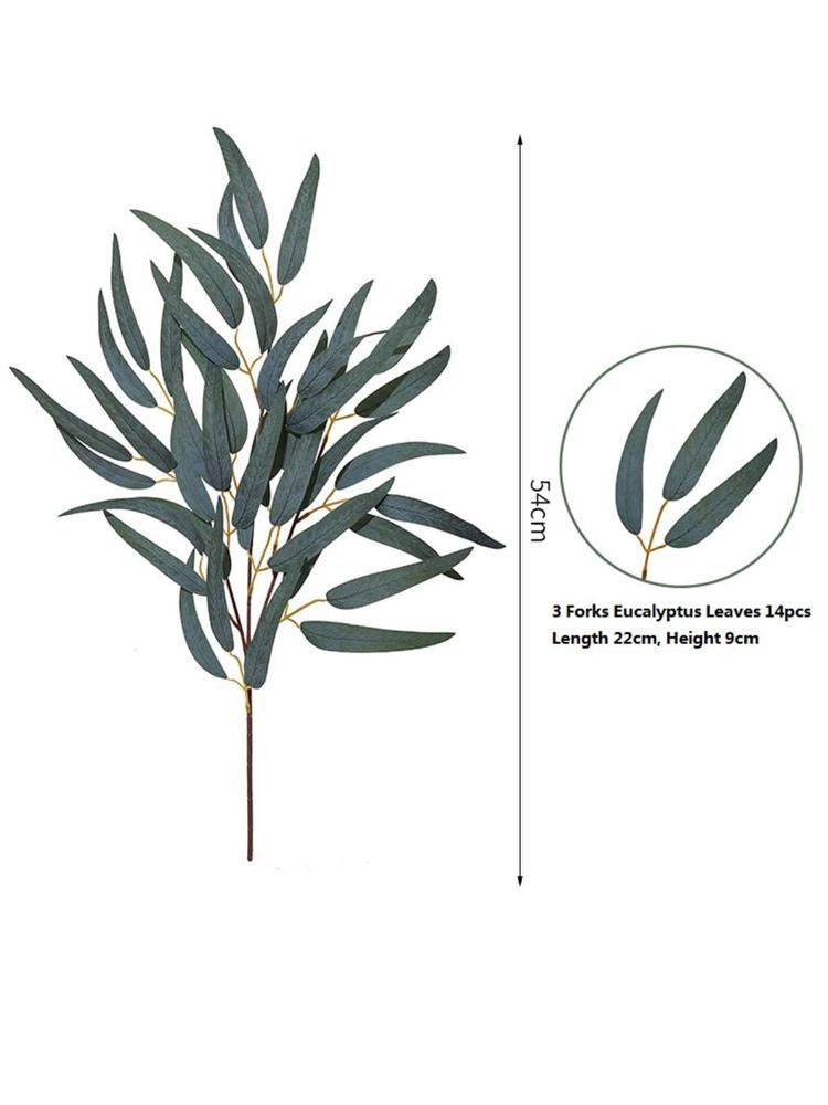 2 шт., 54 см, искусственные листья эвкалипта, шелковое растение, искусственное растение для дома, свадьбы, рождественской вечеринки, украшение для балкона и двора