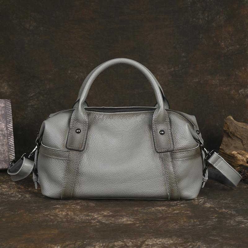 Johnature Универсальная женская сумка ручной работы из натуральной кожи в стиле ретро, большая вместимость, однотонные сумки через плечо