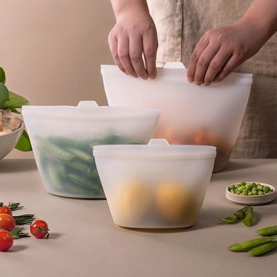 3 шт. Силиконовый пакет для хранения продуктов Многоразовый пакет для свежести Самостоятельно стоящий пакет на молнии Герметичные контейнеры Пакет для хранения продуктов Пакет для свежей упаковки Пакет с зип-застежкой