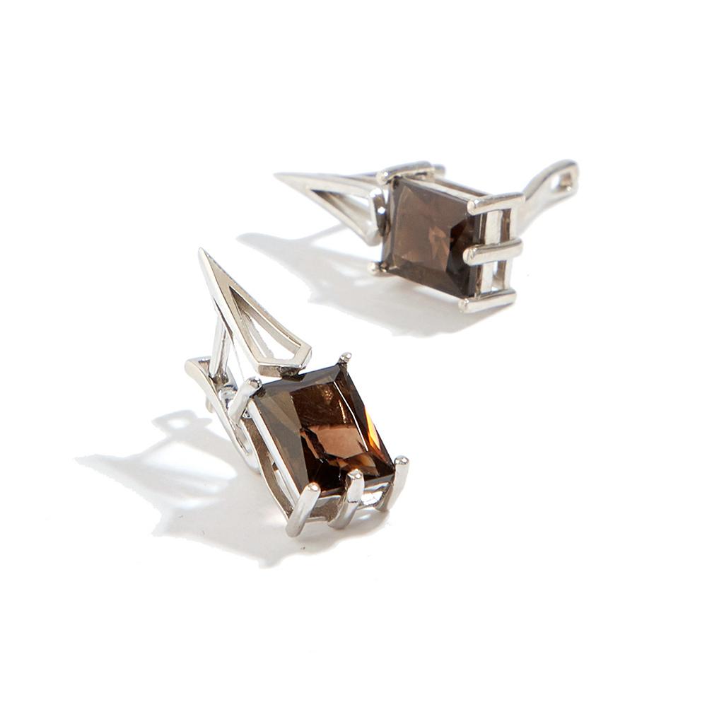 Классический дизайнерский комплект колец и серег для женщин, стерлинговое серебро 925 пробы, натуральный дымчатый драгоценный камень, ювелирные изделия в стиле аниме для повседневного ношения, подарок