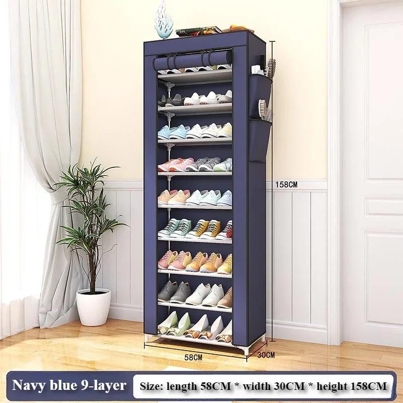 Multi Layer Shoe Cabinet Dustproof Waterproof Oxford Fabric Shoes Racks Nail Free Assembly Thickened Partition Fabric Lockers