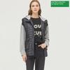  Benetton Джерси с капюшоном Goose Стеганый жилет Bapd66161 Bk