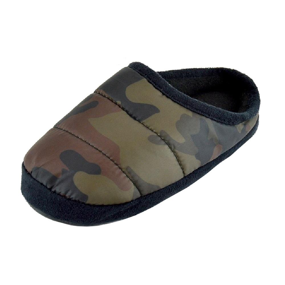 Childrens/Kids Camo Puffer Slippers