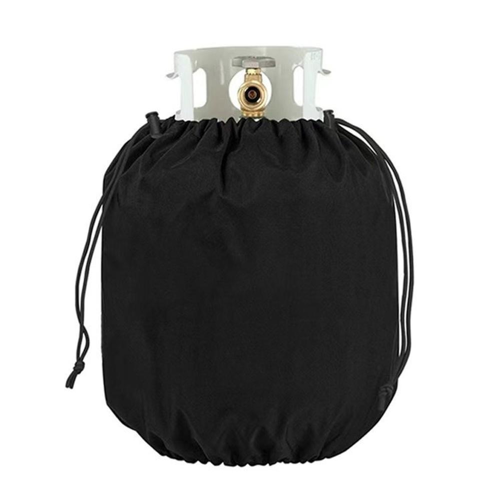 Outdoor Gas Tank Dust Cover Compatible with Standard Propane Cylinders Featuring Waterproof 210D Oxford Fabric and Elastic Edge