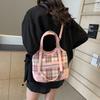 Handbag Contrast Color Plaid Small Square Bag Women's Shoulder Crossbody Bag