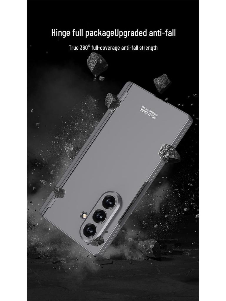 Магнитный защитный чехол для Samsung Z Fold7: Однотонный, Точные вырезы, Складная подставка-экран, Дизайн с боковым карманом для мужчин.