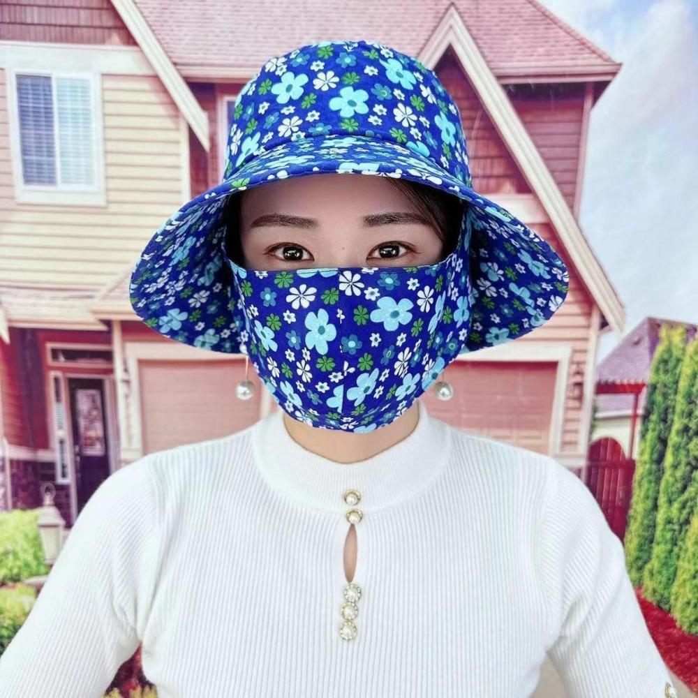 Wide Brim Tea Picking Cap Shawl Women's Ponytail Hat Hot Sale Sunscreen Hat Four Seasons
