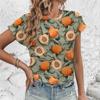 2025 New 3D Tropical Fruit Lemon Print Tops For Women Comfortable T-shirt Female Fashion Short Sleeve Tshirt Ladies Clothing