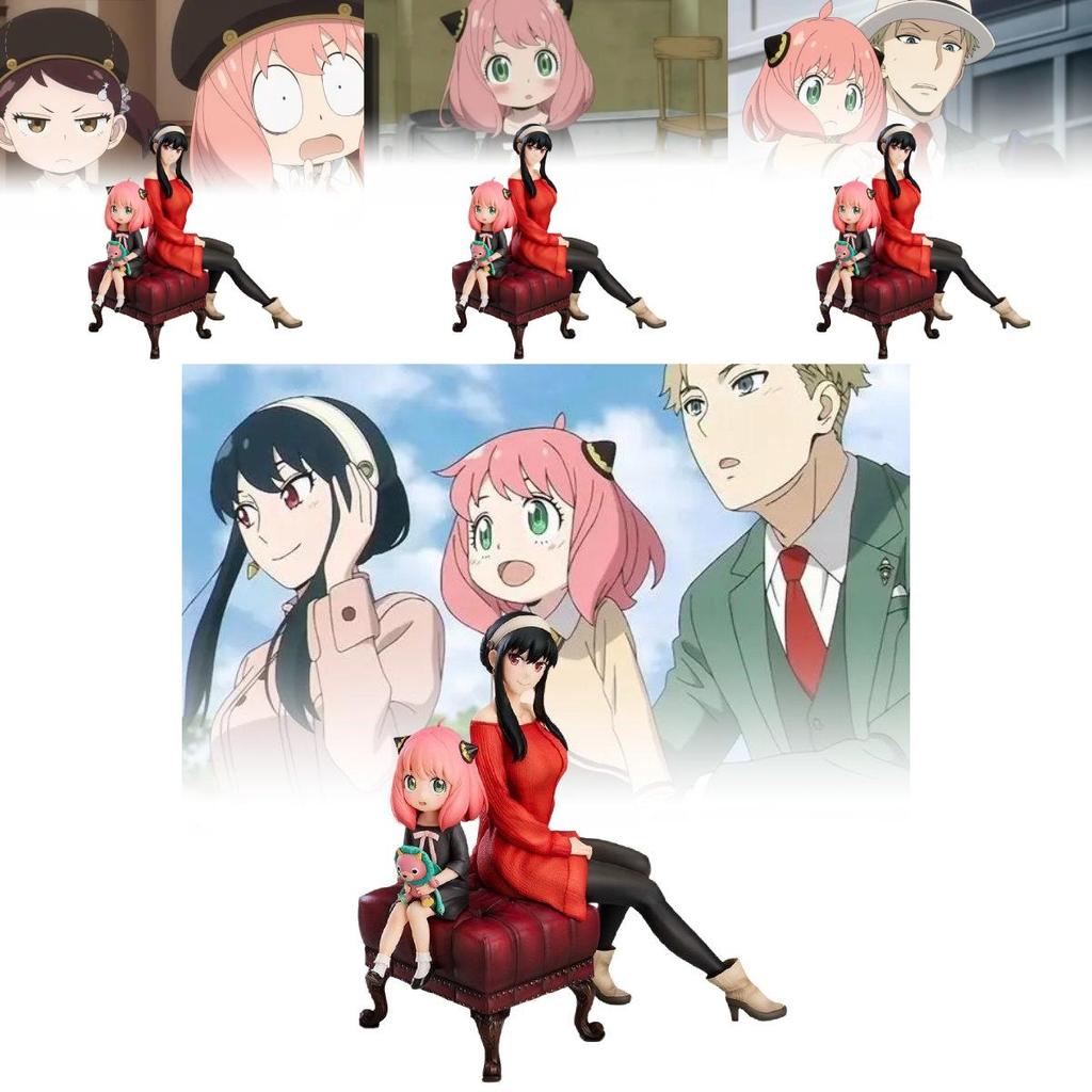 Очаровательная ПВХ фигурка Ани и Йор из Семьи шпиона, Обаятельная поза на диване, Коллекционная модель