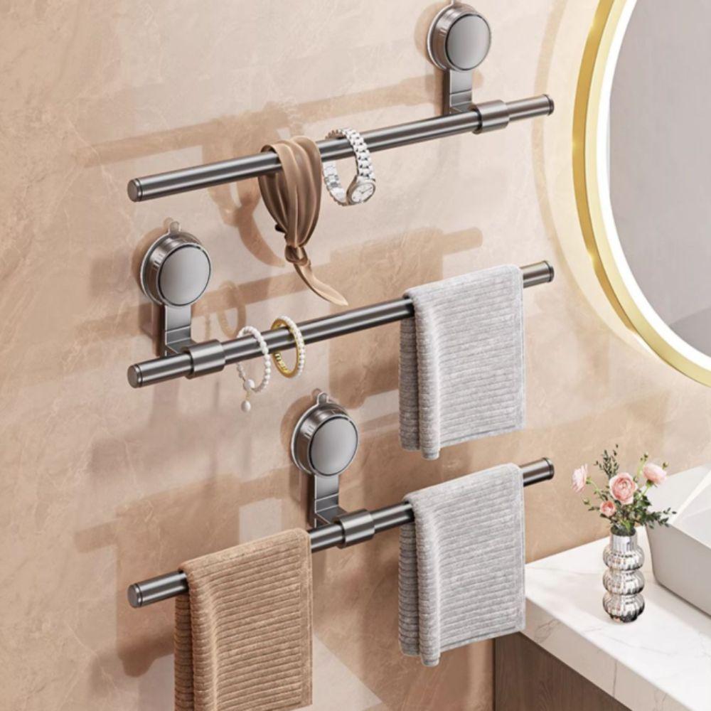 Cream Style No-Drill Towel Bar Punch-free Removable Towel Rack New Suction Cup Towel Rack Kitchen