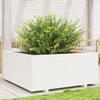 VidaXL Planter White 110x110x49.5 Cm Solid Pine Wood, Outdoor Planter, Flower Box, Tomato Planter, Planter 3282545