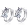 S925 Sterling Silver Moissanite Earrings Sugar Cube Earrings Feminine Design Round Earrings