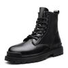 Fashion Genuine Leather 35~45 Thick-soled Boots Men Women Short Boots Winter Casual Rubber Shoes Fashion High-top 8 Holes Couple Boots