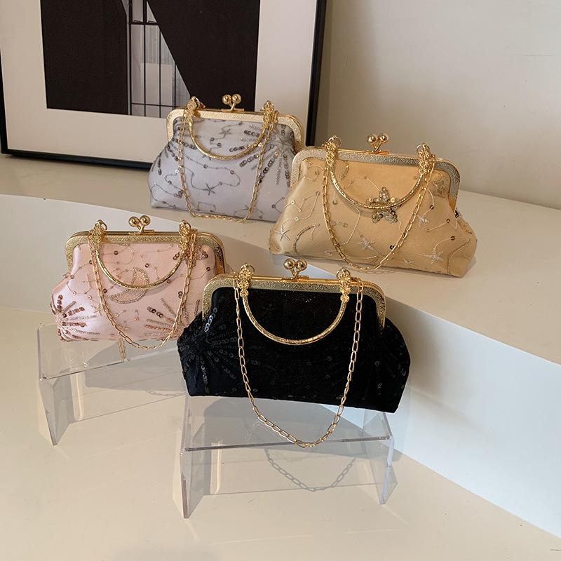Fashionable Texture Embroidery Dinner Handbag for Dinner New Chinese Style Shoulder Bag Crossbody Bag Women's Bag Trendy