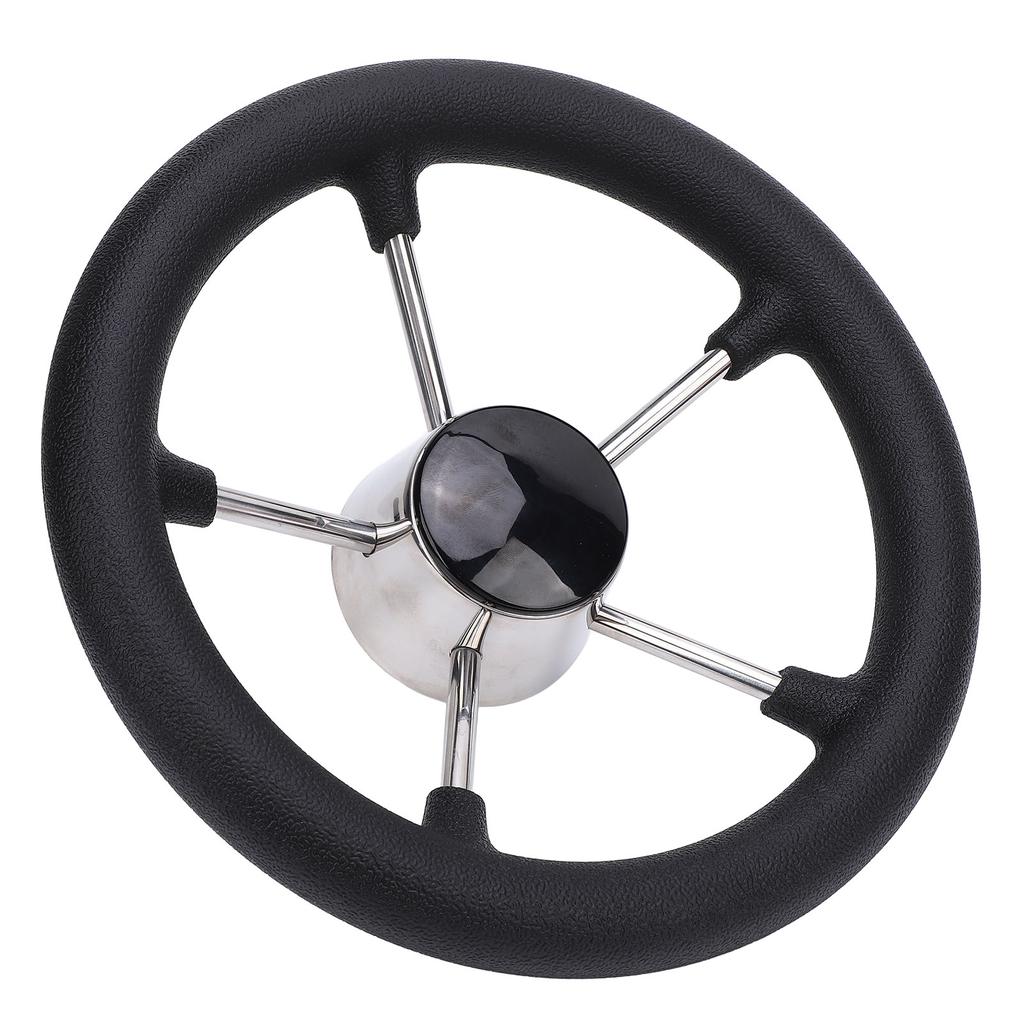 11-дюймовый руль для лодки, 5 спиц, 25 градусов, нержавеющая сталь, морской руль с центральной крышкой