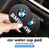 2pcs Car Water Cup Mats Carbon Fiber Coaster Non-Slip Pad For BMW M3 M5 X3 E93 F10 F20 F30 F40 F15 F25 F26 F31 F49 F86