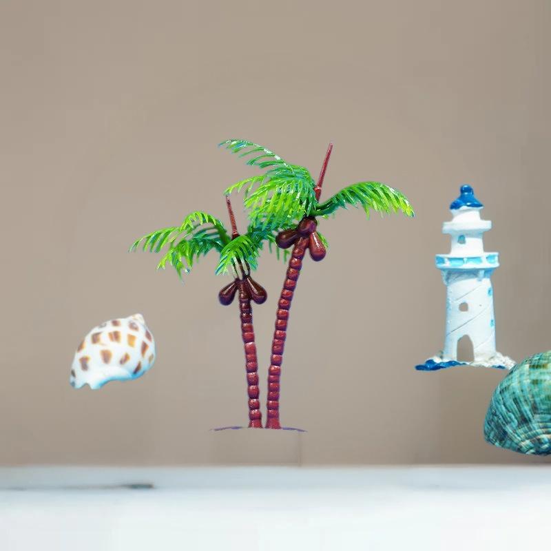[J] 5 шт. DIY Парк Тропический Лес Поезд Железная Дорога Декор Кукольный Домик Симуляция Кокосовая Пальма Модель Строительство Ландшафт Миниатюрное Дерево