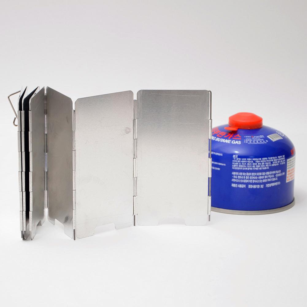 Ветрозащитный экран для походной плиты 9 пластин Складной Уличный Ветрозащитный экран для газовой плиты Тепловой экран Пикник Приготовление пищи Горелка Ветрозащитный экран