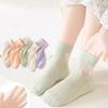 5Pairs Girls Summer Mesh Socks Heart Love Candy Color Mid Tube Sock 1-14year Children Stcokings Cotton Breathable Baby Footwear