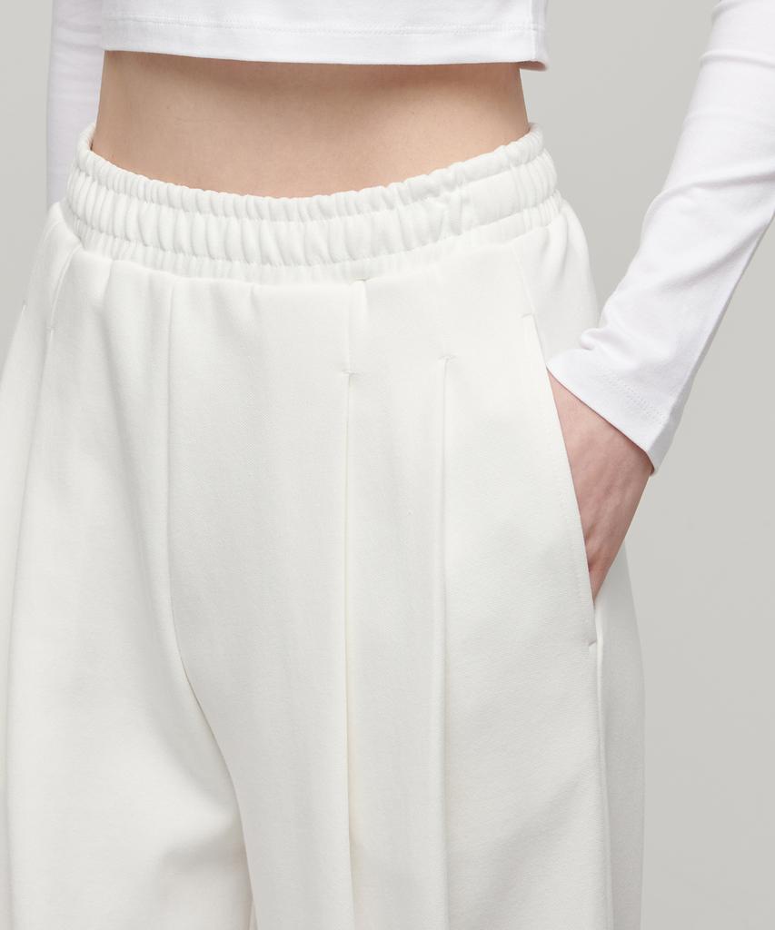 MUSINSA STANDARD WOMAN Women'S Double Knit Two-Tuck Wide Lounge Sweatpants [Cream]