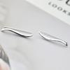 Минималистичные волнистые простые изогнутые тонкие крутые эстетичные серьги-гвоздики из стерлингового серебра 925 пробы для женщин корейские винтажные роскошные ювелирные изделия