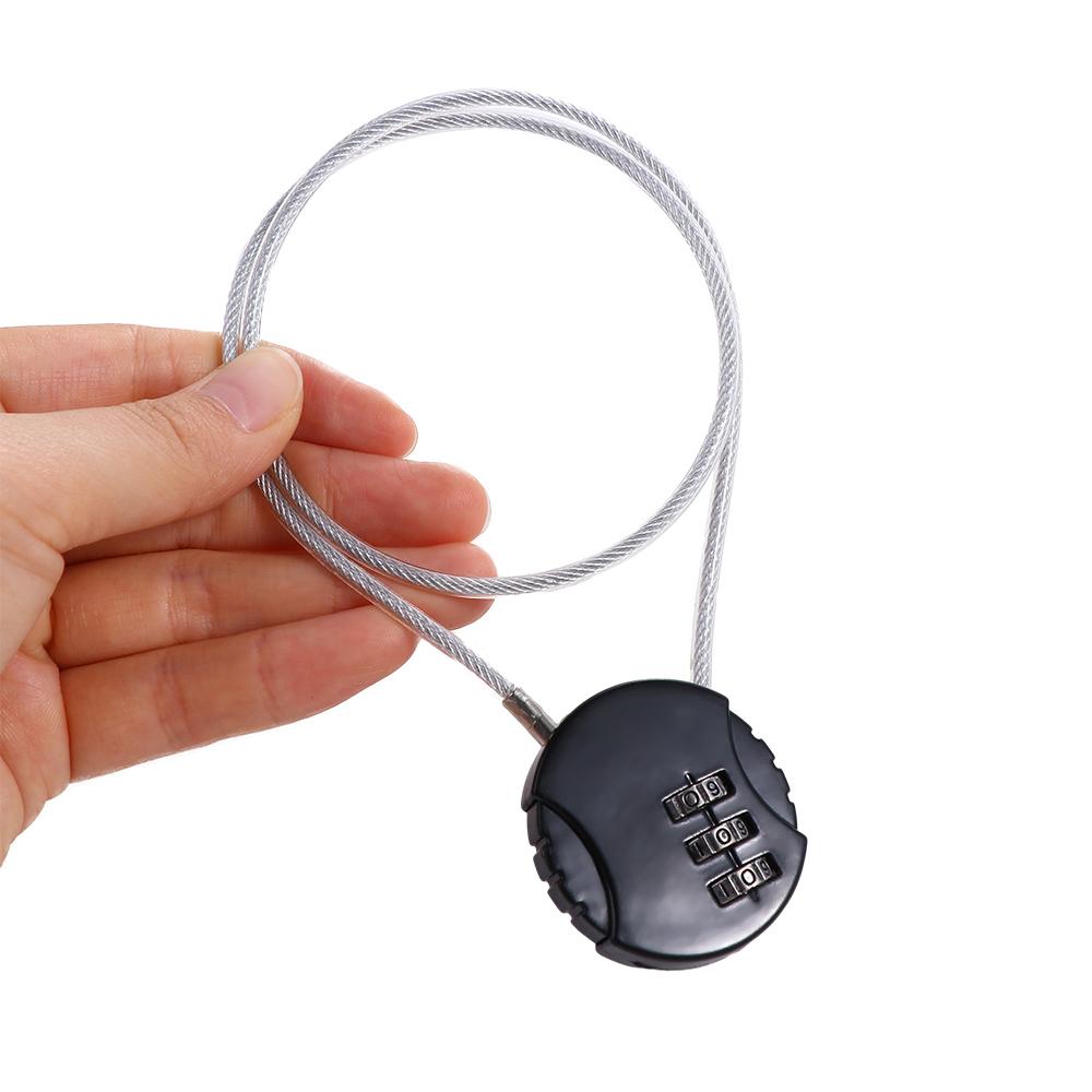 3 Digit Motorcycle Wire Rope Cycling Lock Password Helmet Lock Electric Vehicle Lock Helmet Lock