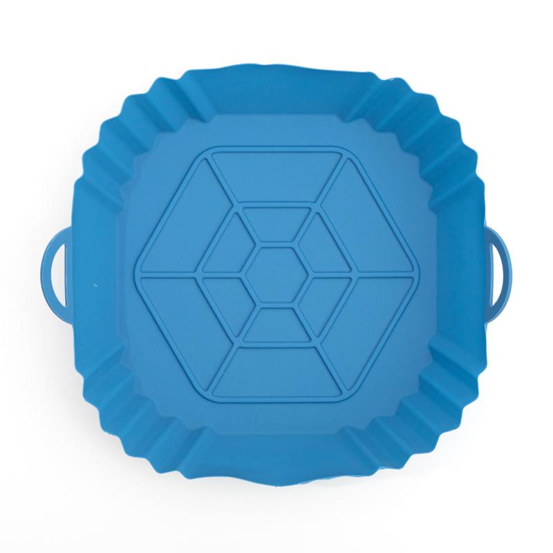1pc Silicone Air Fryer Pot Tray With Handle, Square Air Fryer Baking Pan, Reusable Air Fryer Liner For Kitchen Baking