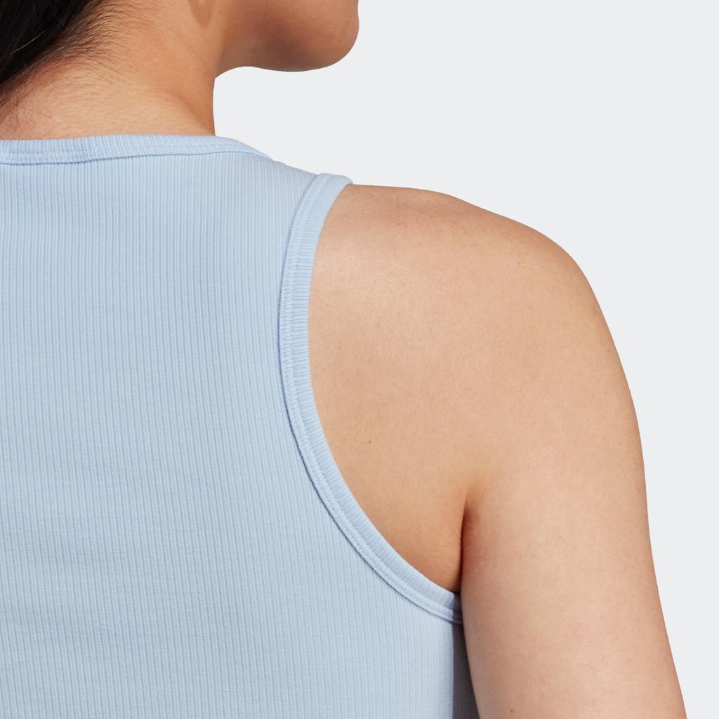 Adidas Оригинальная американская винтажная серия однотонный логотип вышитый ребристый топ женский светло-розовый светло-голубой IL9626