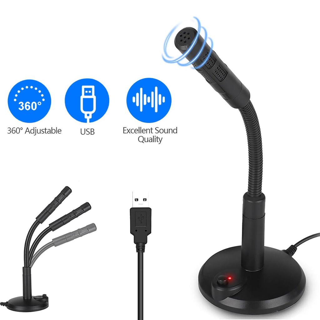 Portable USB Microphone for Desktop External USB PC Microphone Computer,