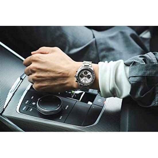 Часы Seiko PROSPEX SBDL095 Мужские Наручные Сделано в Японии На солнечной батарее Серия SPEEDTIMER Безель с тахиметром Хронограф Дата Календарь Белый Черный Циферблат Нержавеющая сталь