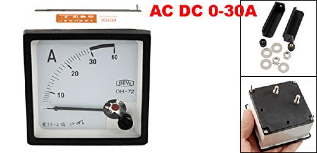 Uxcell AC Current Panel Meter Current Voltmeter Plastic Cover 30A Square Gauge