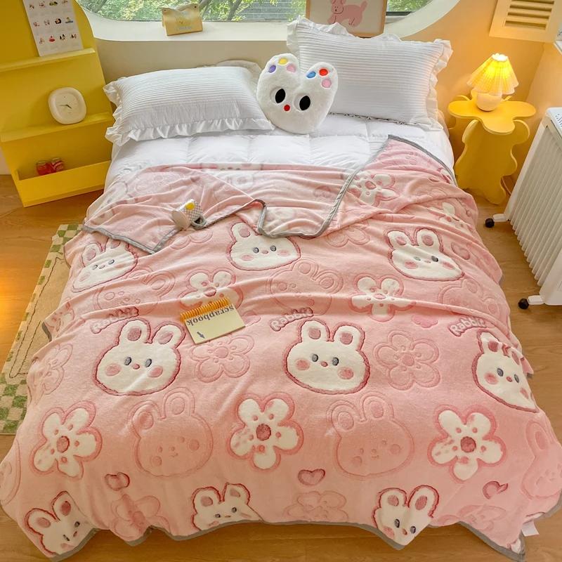 Одеяло с рисунком милого медведя из мультфильма, супер мягкое, уютное, легкое, теплое, флисовое одеяло для путешествий, домашнего дивана, кровати