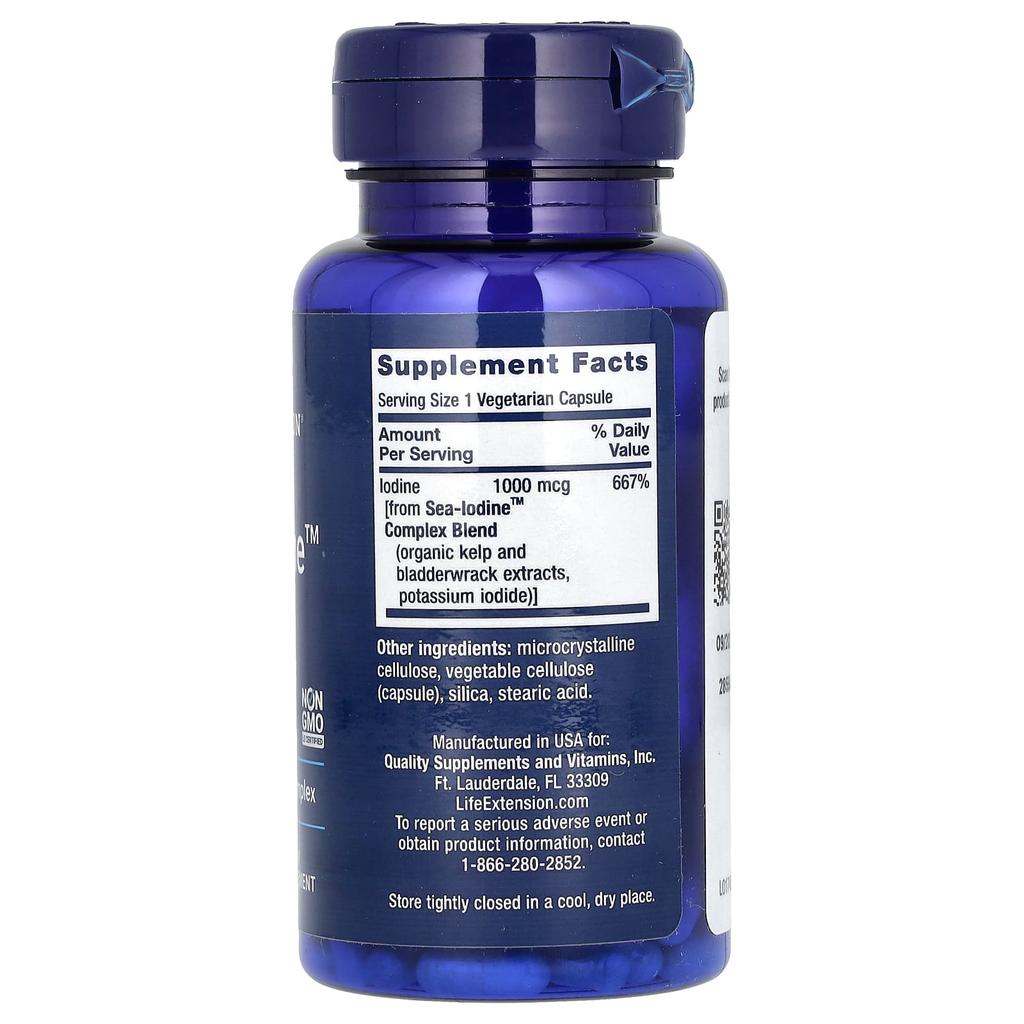Life Extension Sea-Iodine, 1000 мкг, 60 растительных капсул