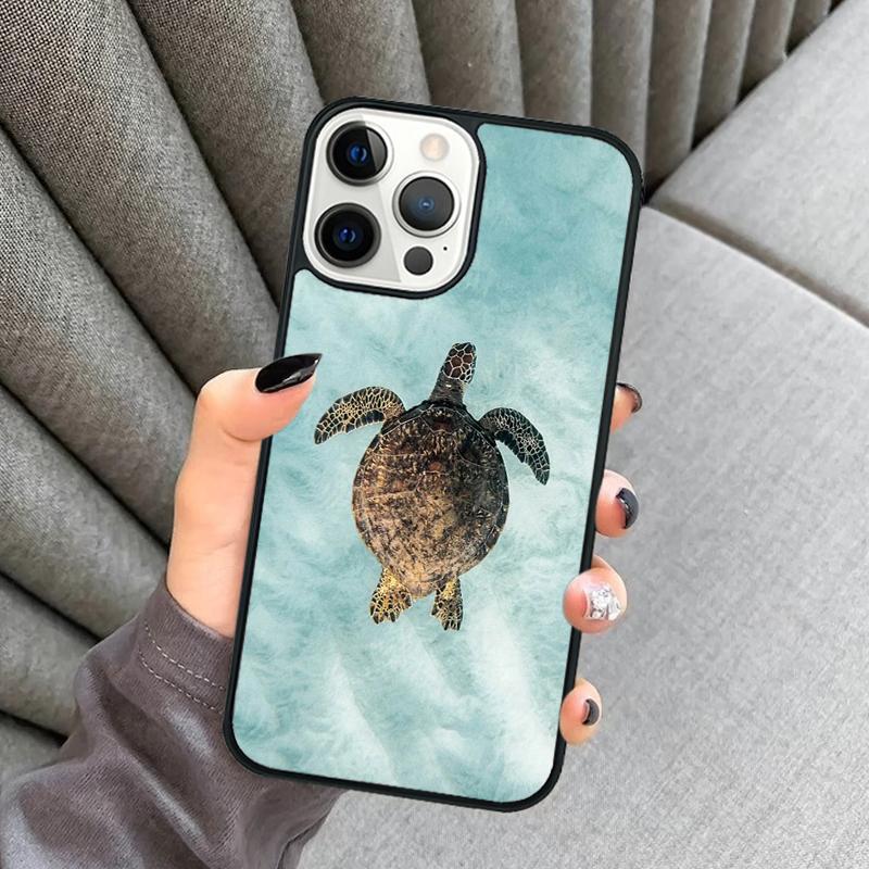 Согревающие зеленые черепахи Чехол для телефона Для iPhone 17 Air 16 16e 15 13 14 Pro Max 11 12 Plus 2022 MAX Защитный чехол coque